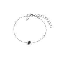 Melano Friends Armband Mini Oval Zilverkleurig Swarovski Black