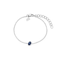 Melano Friends Armband Mini Oval Zilverkleurig Swarovski Montana