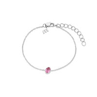 Melano Friends Armband Mini Oval Zilverkleurig Swarovski Rose