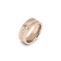 Melano Flat Twisted Zirkonia Ring 8mm Rose Gold coloured