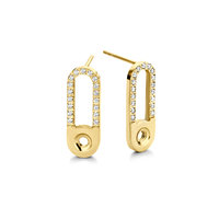 Melano Twisted Tedd CZ oorbellen goudkleurig