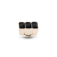 Melano Twisted Multi Baguette stone rose gold plated - Jet Black