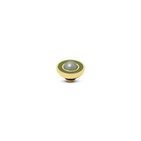 Melano Vivid Resin Pearl Meddy Goldplated Olive Light Green
