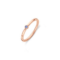 Melano Friends Mini CZ Ring Rose Goudkleurig Jeans Blue