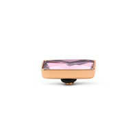 Melano Twisted Rectangle Stone Rose Gold Plated Pink