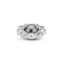 Melano Vivid Floral Stone Silver colored Transparent Black