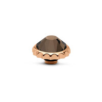Melano Vivid Cap  Stone Rose Gold Plated Smoked topaz