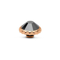 Melano Vivid Cap  Stone Rose Gold Plated Jet hematite