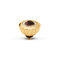 Melano Twisted  Ribbed CZ Stone Goldfarbe Aubergine