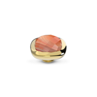 Melano Vivid Stone Goldplated Lined Red Aventurine