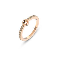 Melano Twisted Tula Ring Rose Gold Plated Cz Champagne