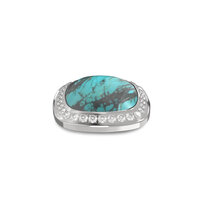 Melano Kosmic Framed Cz Zilverkleurig Turquoise