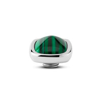 Melano Vivid stone Boxy Gem Silverplated Malachite