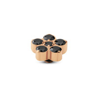 Melano Twisted Steentje Frozen Star Cz Rose Goudkleurig Black