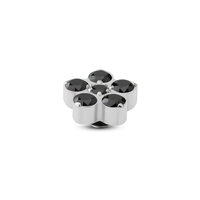 Melano Twisted Steentje Frozen Star Cz Zilverkleurig Black