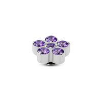 Melano Twisted Stone Frozen Star Cz Silver plated Purple