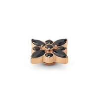Melano Vivid stone  Brooch Cz  Rose Goldplated Black