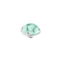 Melano Twisted Bold Meddy Edelstaal Zilverkleurig Zirkonia Turquoise