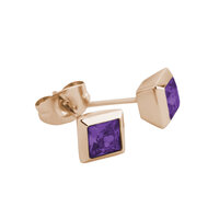Melano Friends Liza Earrings Rose Goldplated Purple Goldstone