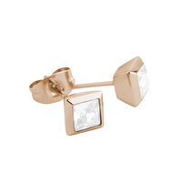 Melano Friends Liza Earrings Rose Goldplated White