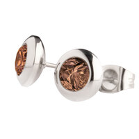 Melano Friends Mabel cz oorbellen zilverkleurig Smoked Topaz