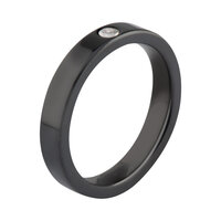 Melano Ceramic Ring 4mm Cz Crystal Black