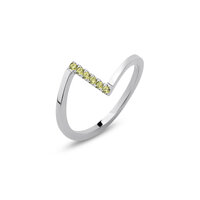 Melano Friends Penelope Ring Zilverkleurig CZ Lime