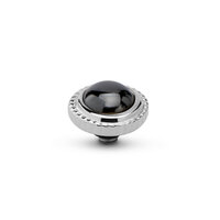 Melano Twisted Steentje Zilverkleurig Smooth Gem Hematite