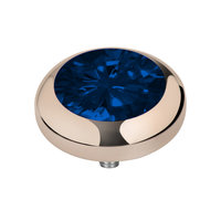 MelanO Vivid Zirkonia Meddy Edelstaal Rose Goud Navy Blue