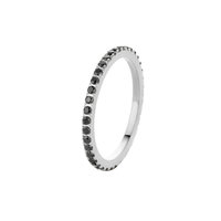 MelanO Friends Ring Sade Edelstaal Zilver Zirkonia Black
