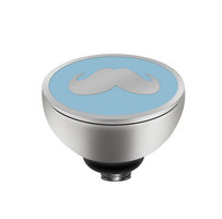 MelanO Twisted Girls Setting Stainless Steel Silver Mr Moustache Light Blue