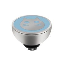 MelanO Twisted Girls Setting Stainless Steel Silver Lovely Kitten Light Blue