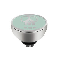 MelanO Twisted Girls Setting Stainless Steel Silver Happy Skull Turquoise