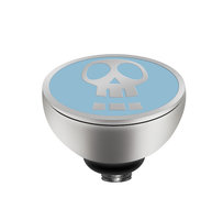 MelanO Twisted Girls Setting Stainless Steel Silver Happy Skull Light Blue