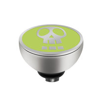 MelanO Twisted Girls Setting Stainless Steel Silver Happy Skull Light Green