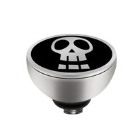 MelanO Twisted Girls Setting Edelstaal Zilver Happy Skull Black