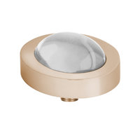 Melano Vivid Meddy Oval Stainless Steel Rose Gold-coloured Zirkonia Bal Crystal