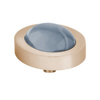 Melano Vivid Meddy Oval Stainless Steel Rose Gold-coloured Zirkonia Bal Jeans Blue