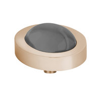 Melano Vivid Meddy Oval Stainless Steel Rose Gold-coloured Zirkonia Bal Transparant Black