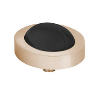 Melano Vivid Meddy Oval Stainless Steel Rose Gold-coloured Zirkonia Bal Black