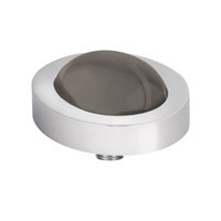 Melano Vivid Meddy Oval Stainless Steel Silver-coloured Zirkonia Bal Smoked Topaz