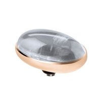 Melano Twisted Meddy Oval Edelstaal Crystal Rose Goudkleurig