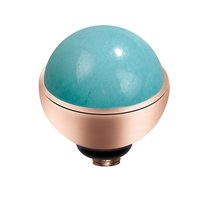 Melano Rose Gold-coloured Stainless Steel Twisted Meddy Half Gemstone Yellow Calcite