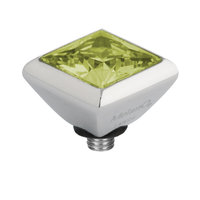 Melano Twisted Square Zirconia Meddy 6mm Stainless Steel Silver-coloured Lime