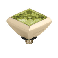 Melano Twisted Square Zirconia Meddy 6mm Stainless Steel Gold-coloured Lime