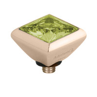 Melano Twisted Square Zirconia Meddy 6mm Stainless Steel Rose Gold-coloured Lime