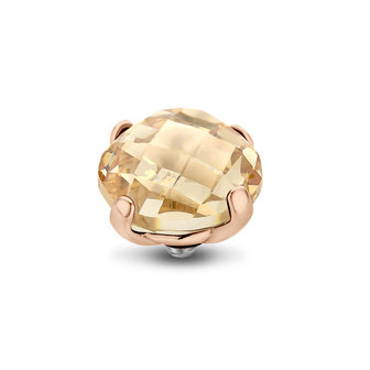 Melano Twisted Facet Bold Meddy Rose Gold-Coloured Zirkonia Gold-coloured Shadow 12mm