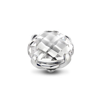 Melano Twisted Facet Bold Meddy Silver-coloured Zirkonia Crystal 12mm