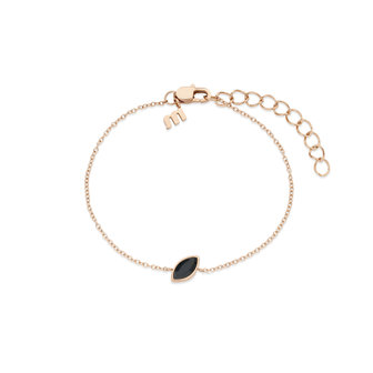 Melano Friends Bracelet Mini Marquise Rose Gold-coloured Swarovski Black