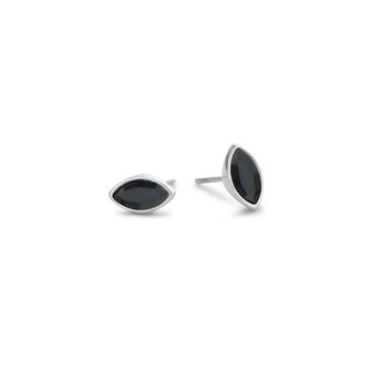 Melano Friends Earrings Marquise Silver-coloured Swarovski Black